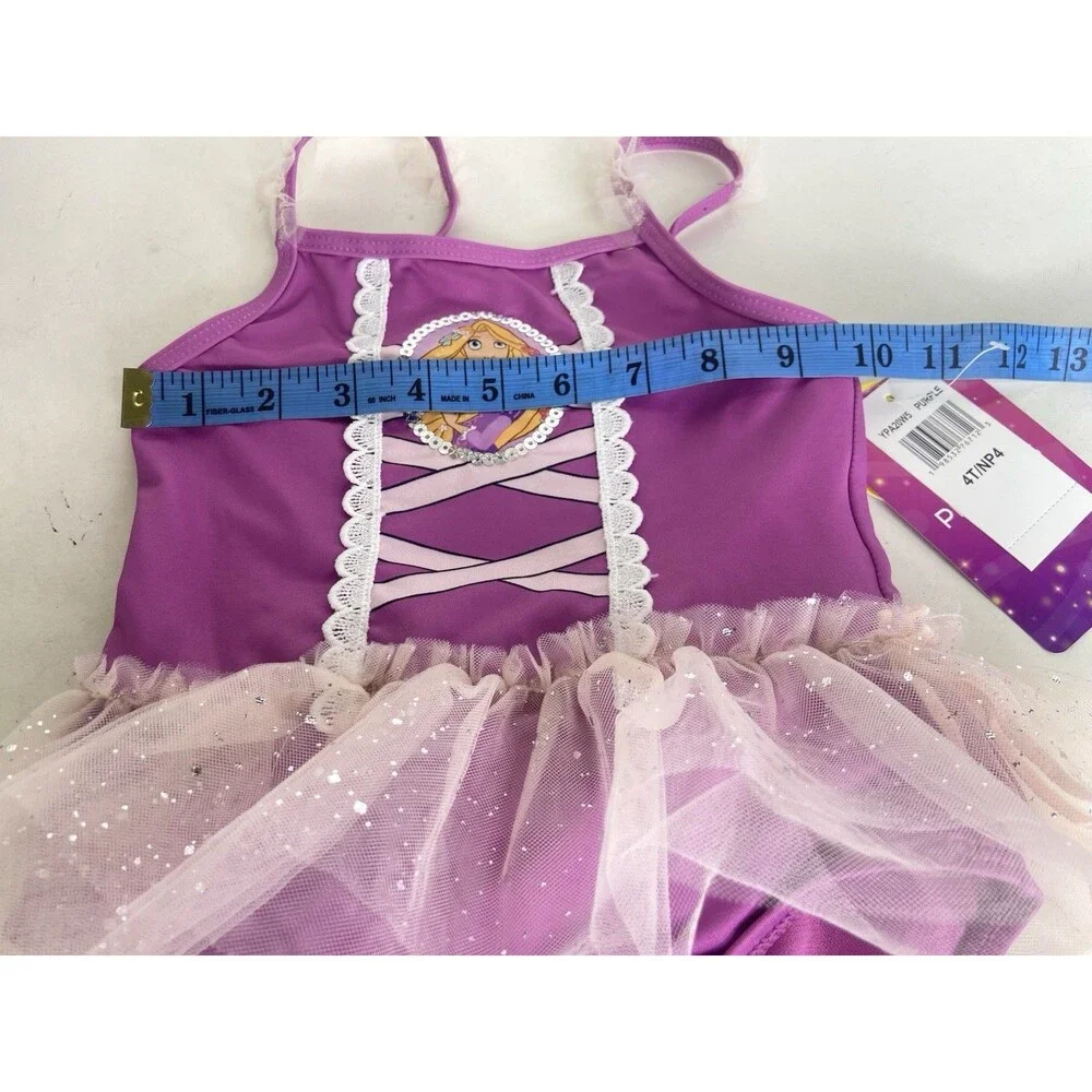 Disney Tangled Rapunzel Tutu One Piece Swim Swimsuit Swimwear Girls Size 4T